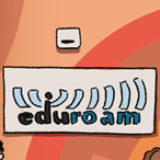 plakat eduroam i pristupna točka za wifi