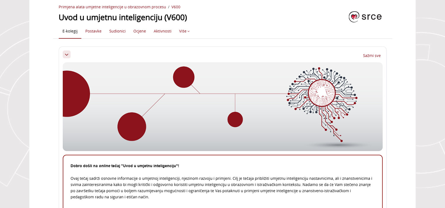 Novi online tečaj Srca „Uvod u umjetnu inteligenciju“