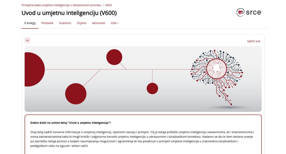 Novi online tečaj Srca „Uvod u umjetnu inteligenciju“