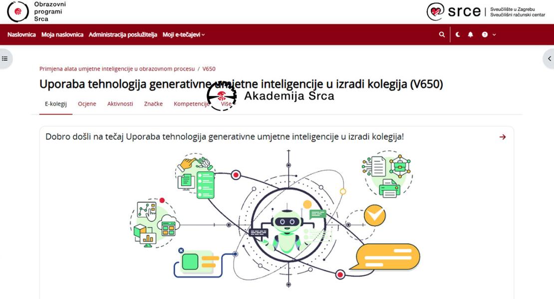 Novi online tečaj Srca „Uporaba tehnologija generativne umjetne inteligencije u izradi kolegija“