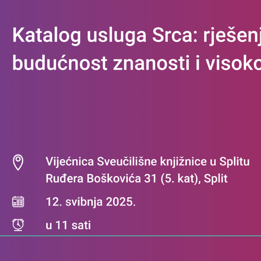Katalog usluga Srca: rješenja za digitalnu budućnost znanosti i visokog obrazovanja
